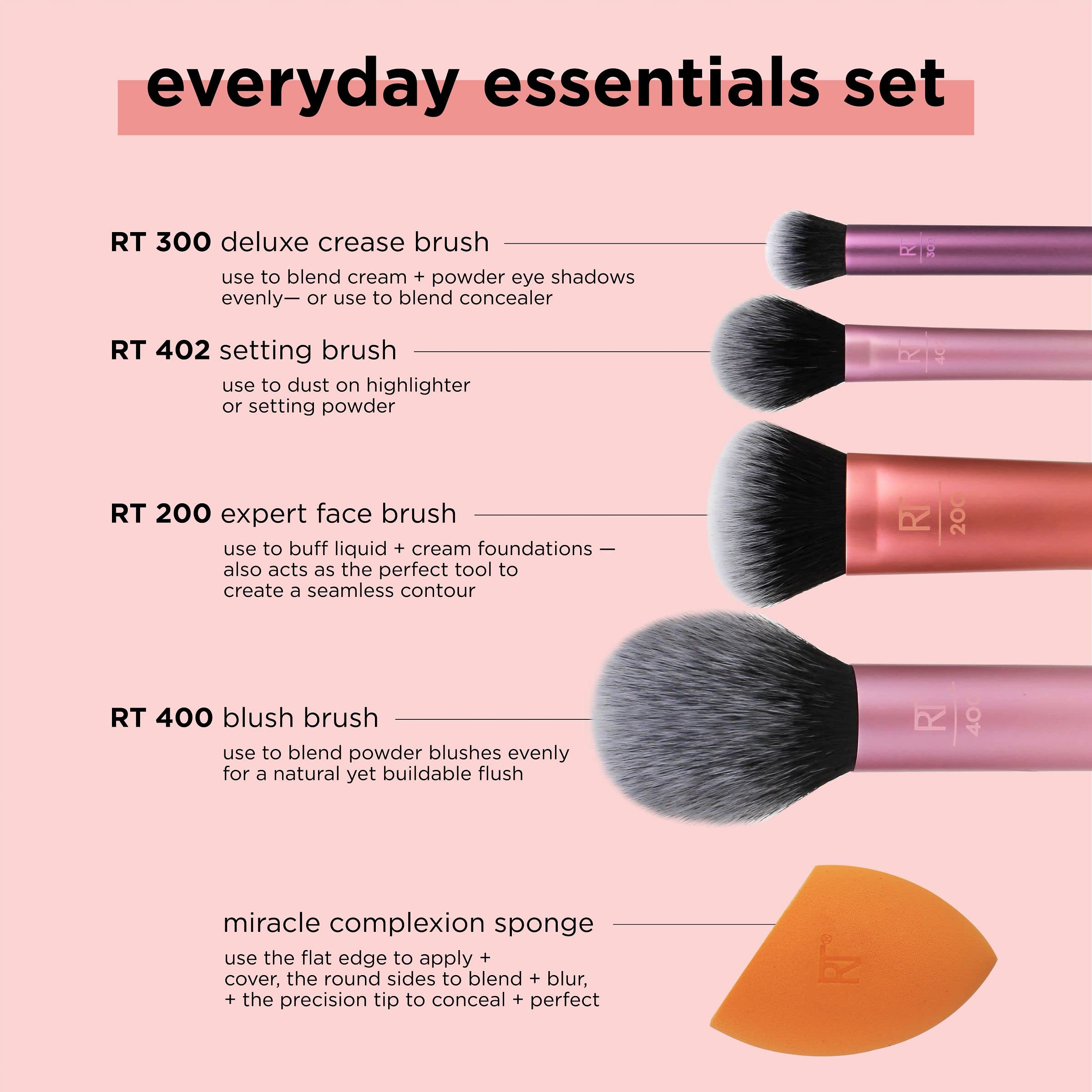 MAKEUP BRUSH SET WITH SPONGE - 6 PCS SET