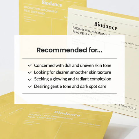 BIODANCE RADIANT VITA NIACINAMIDE REAL DEEP SHET MASK ( 1 MASK )